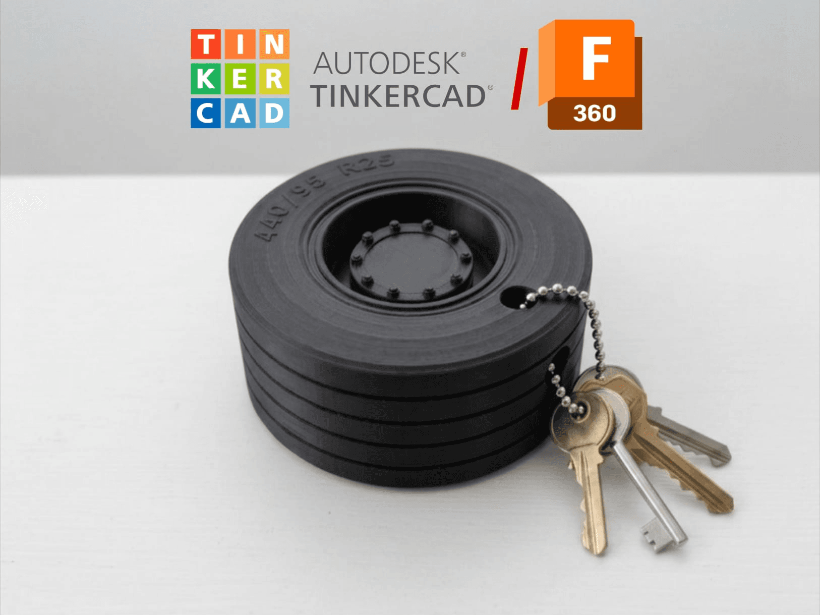 Truck Tire Keychain, easy print