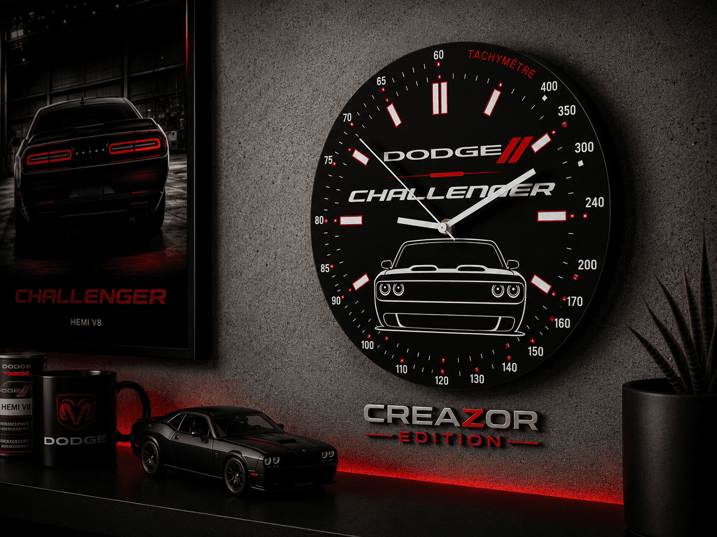 Horloge Murale Modulaire – Dodge Challenger