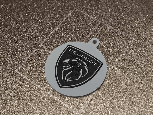 Peugeot Logo Keychain with NFC Tag Slot 