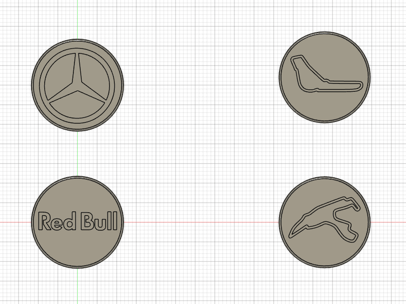 Racing Circuit & F1 Shopping Cart Tokens 1euro