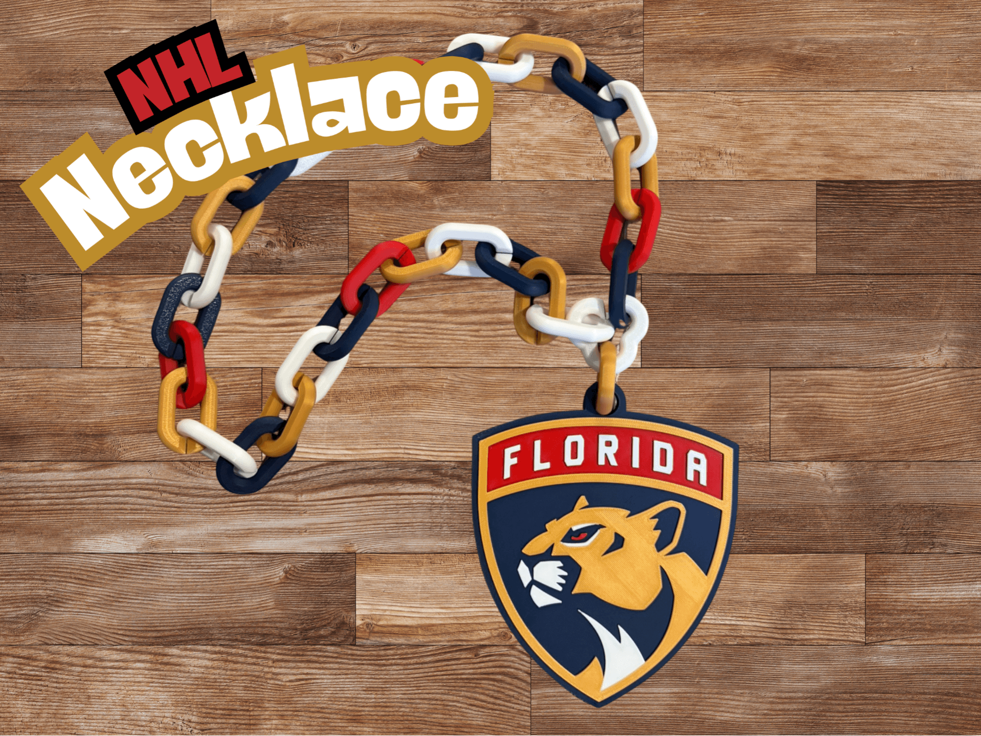 NHL Teams Chain Necklace - Florida Panthers