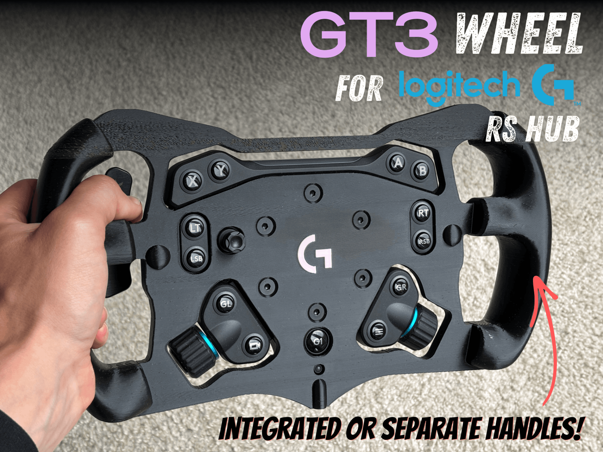 Logitech G RS GT3 Wheel Add-On - TPU handles!