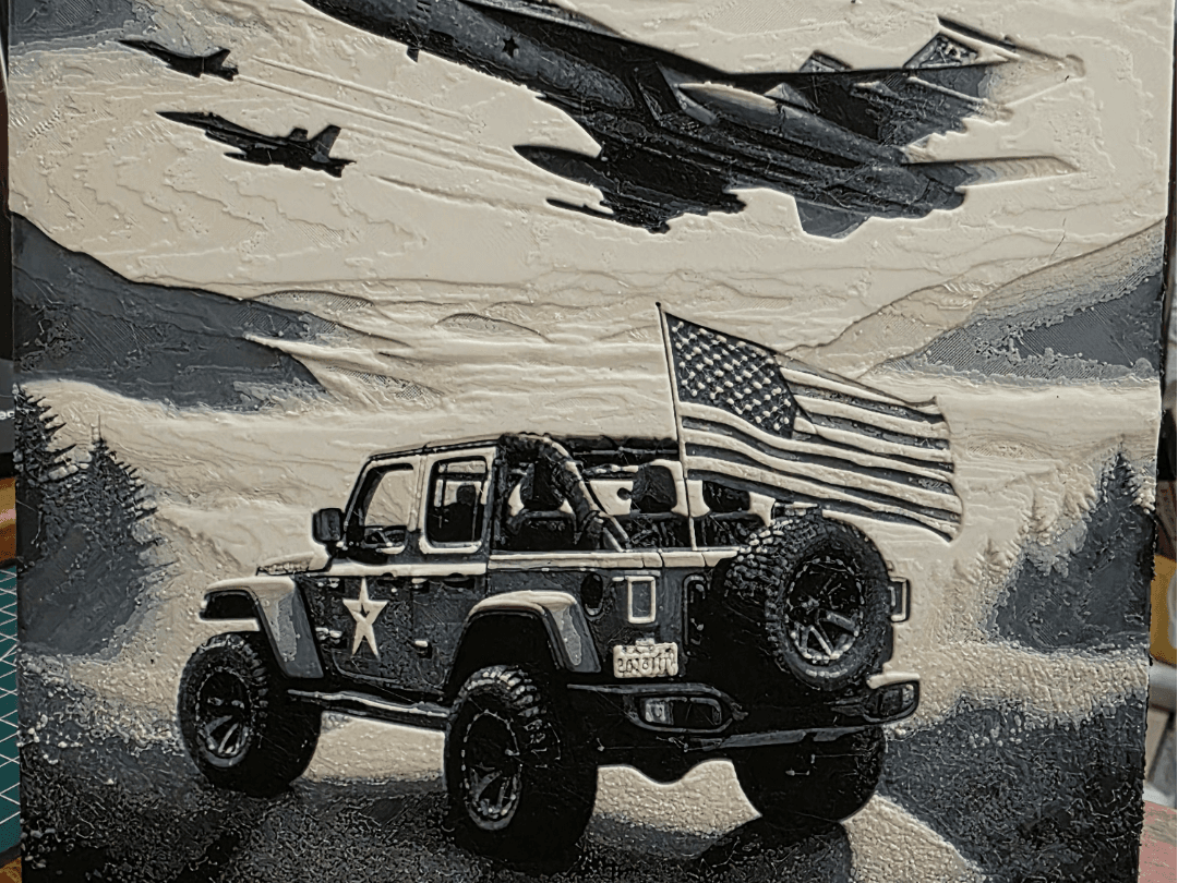 Patriotic Jeep Hueforge V2