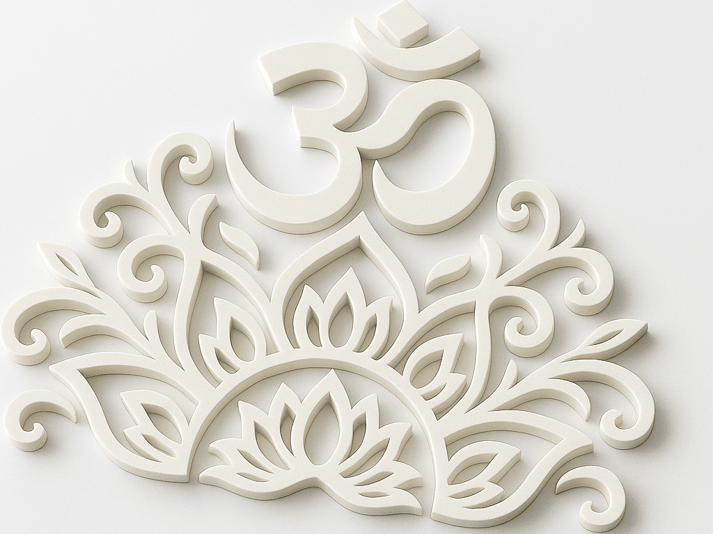 Om Lotus Mandala Backdrop – Pooja Shelf Decor