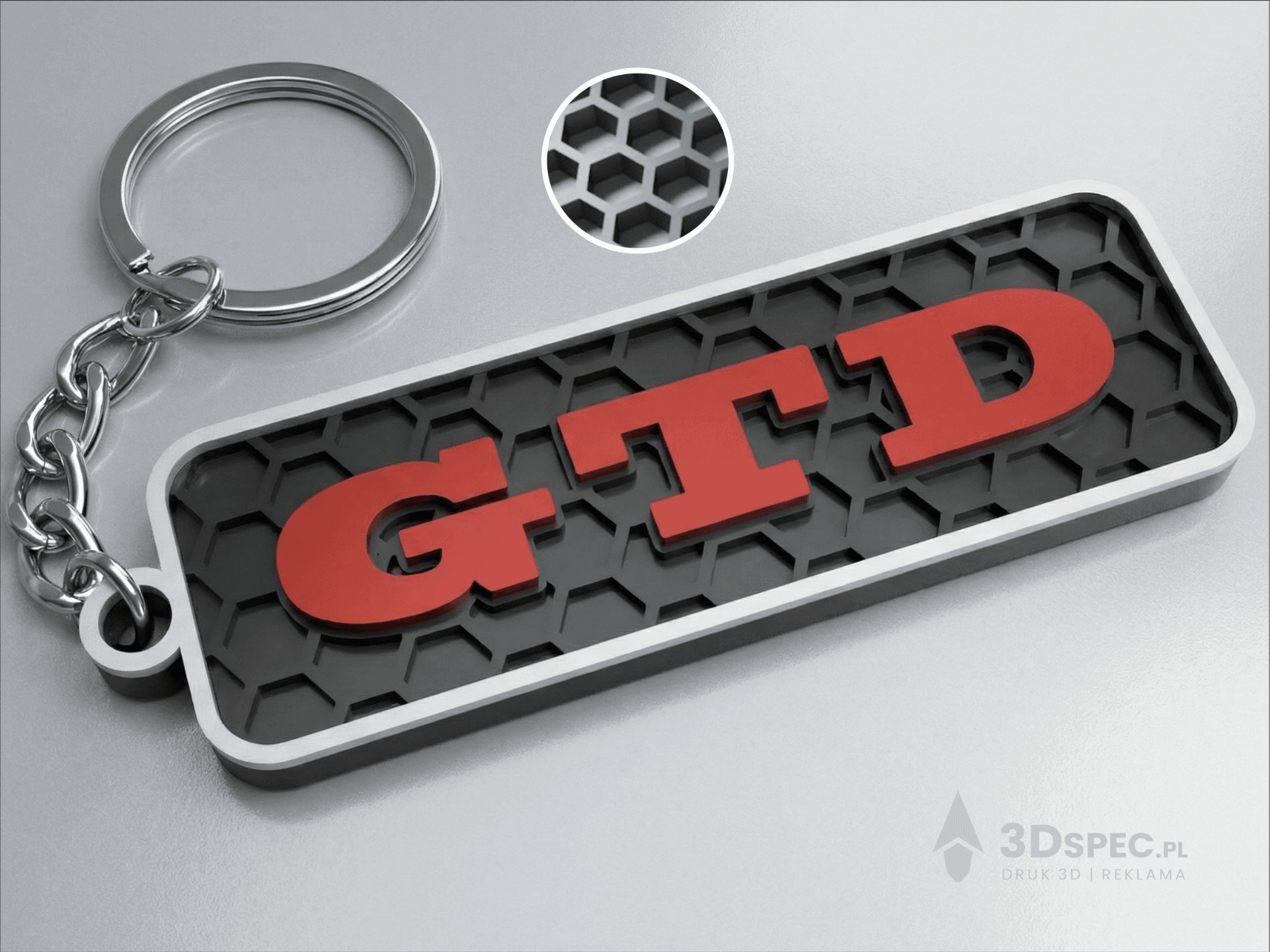 GTD Performance | Modern Honeycomb Grid keychain