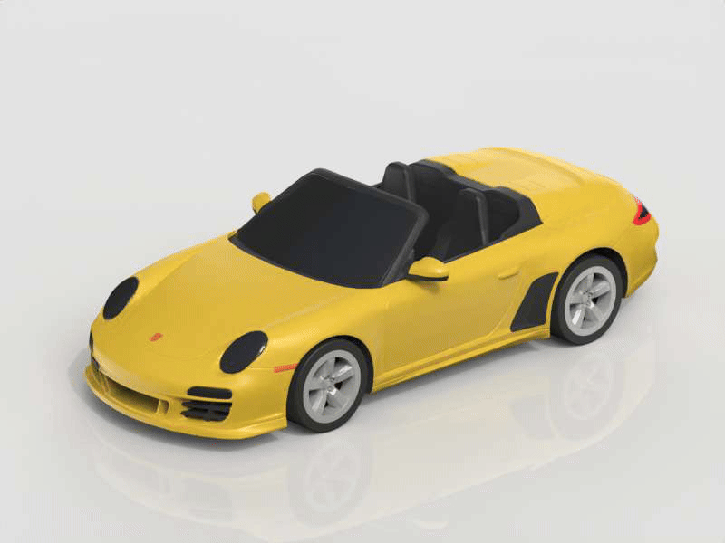 【Porsche】保时捷911 Speedster（997.2）汽车模型 轮胎可动
