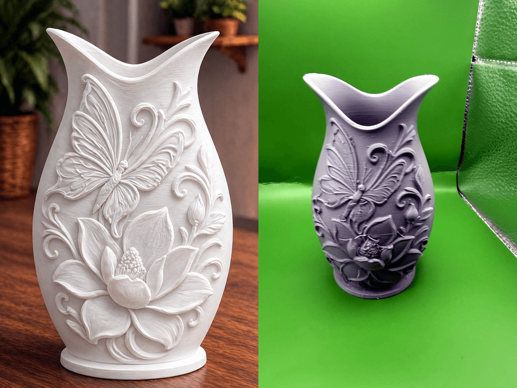 Butterfly Lotus Floral Vase