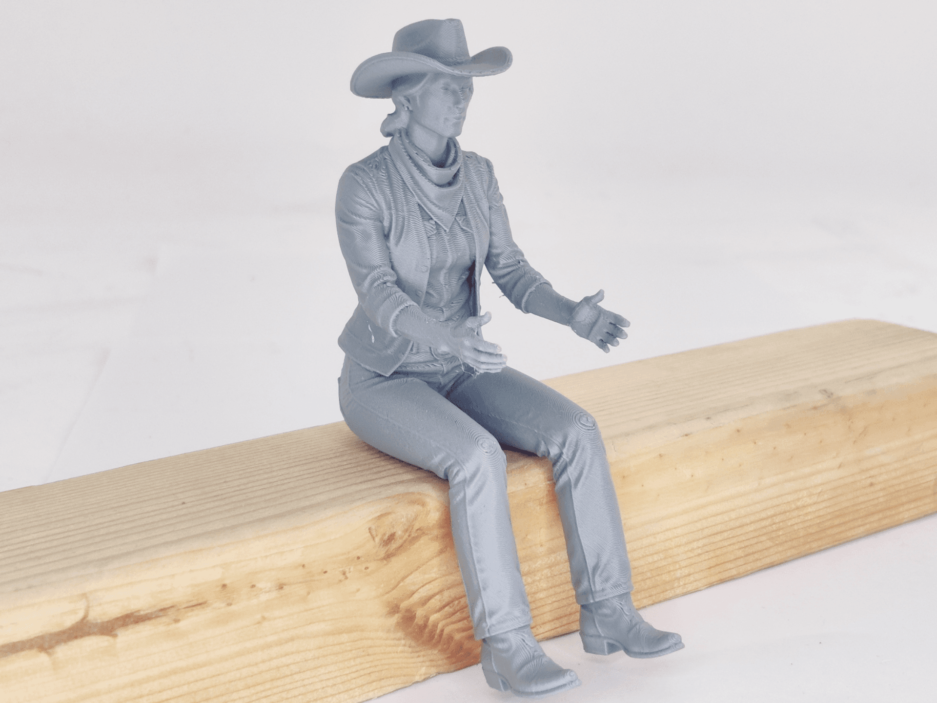 Cowgirl driver with hat for RC car