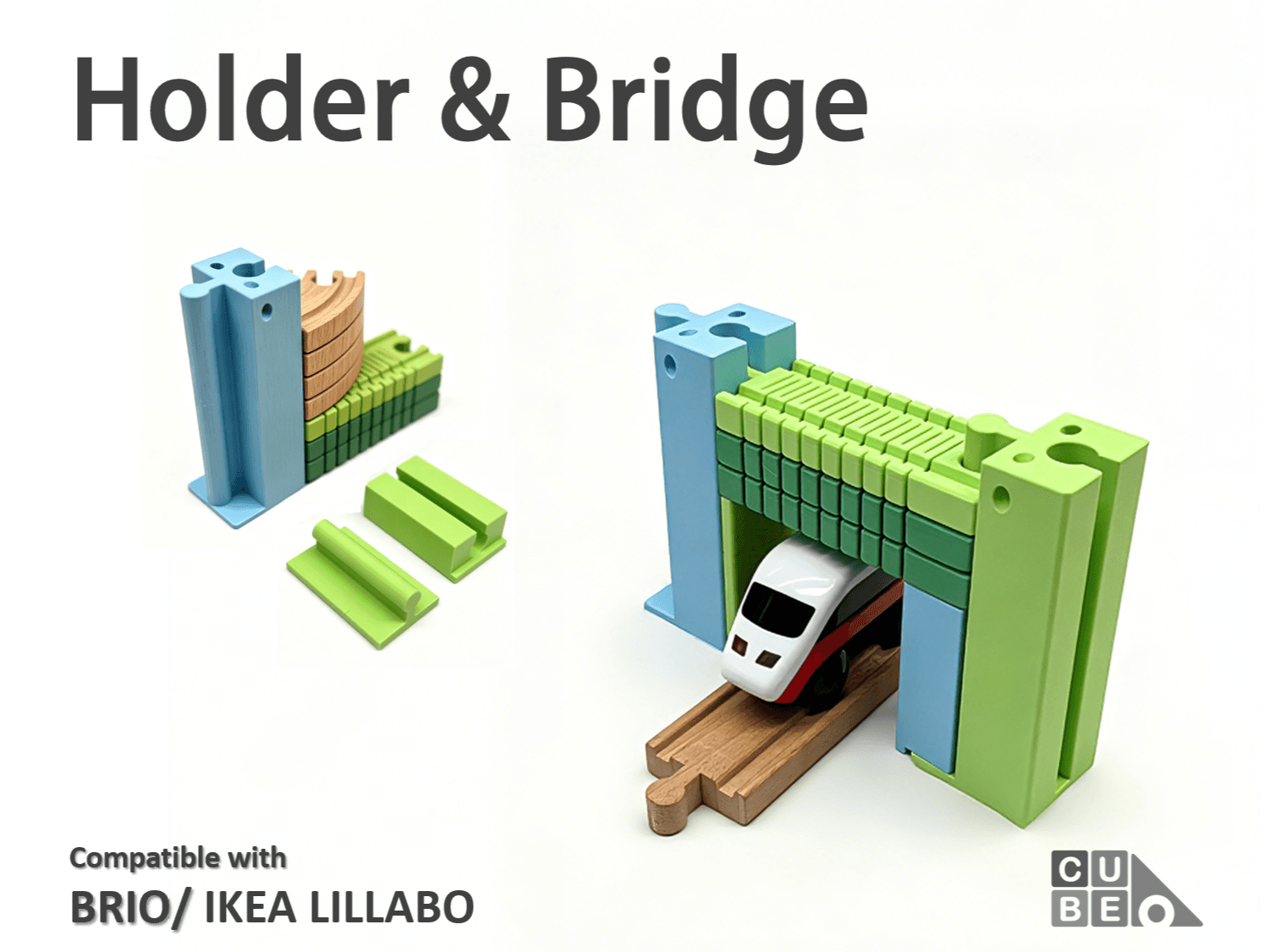 CUBEUNi-track holder and bridge kit -IKEA/BRIO