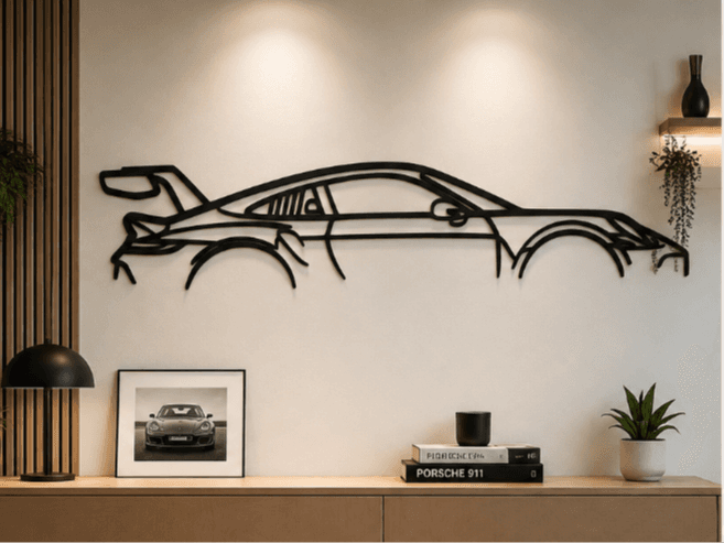 Porsche 911 GT3 RS Silhouette Déco Garage & Bureau