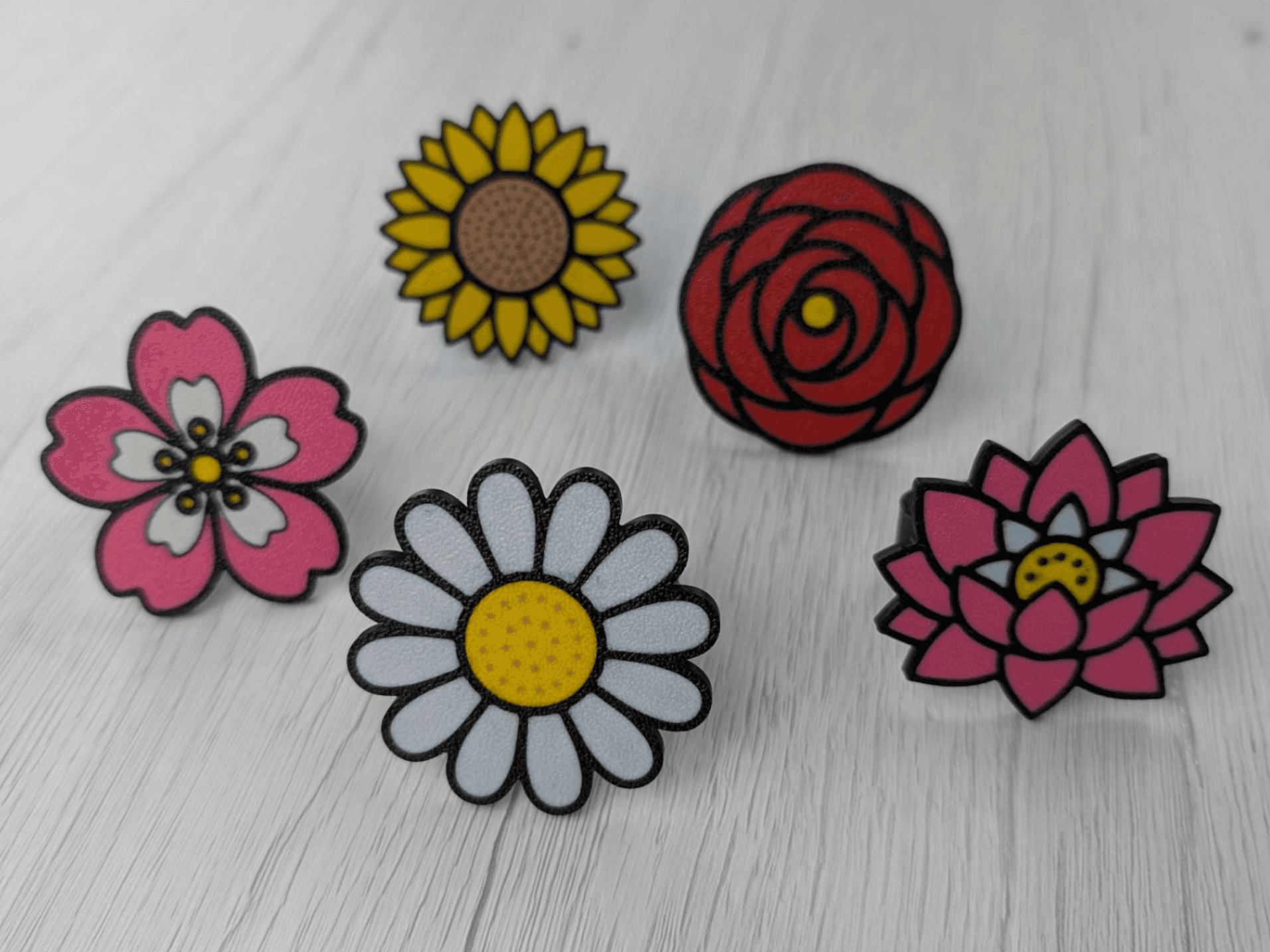 Floral Napkin Rings – 5 Flower Set (Support-Free)