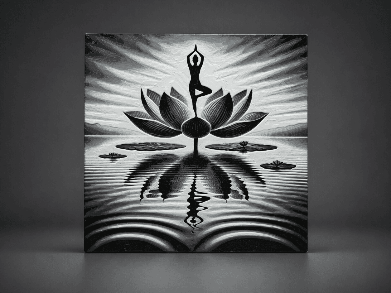 Woman yogi on lotus