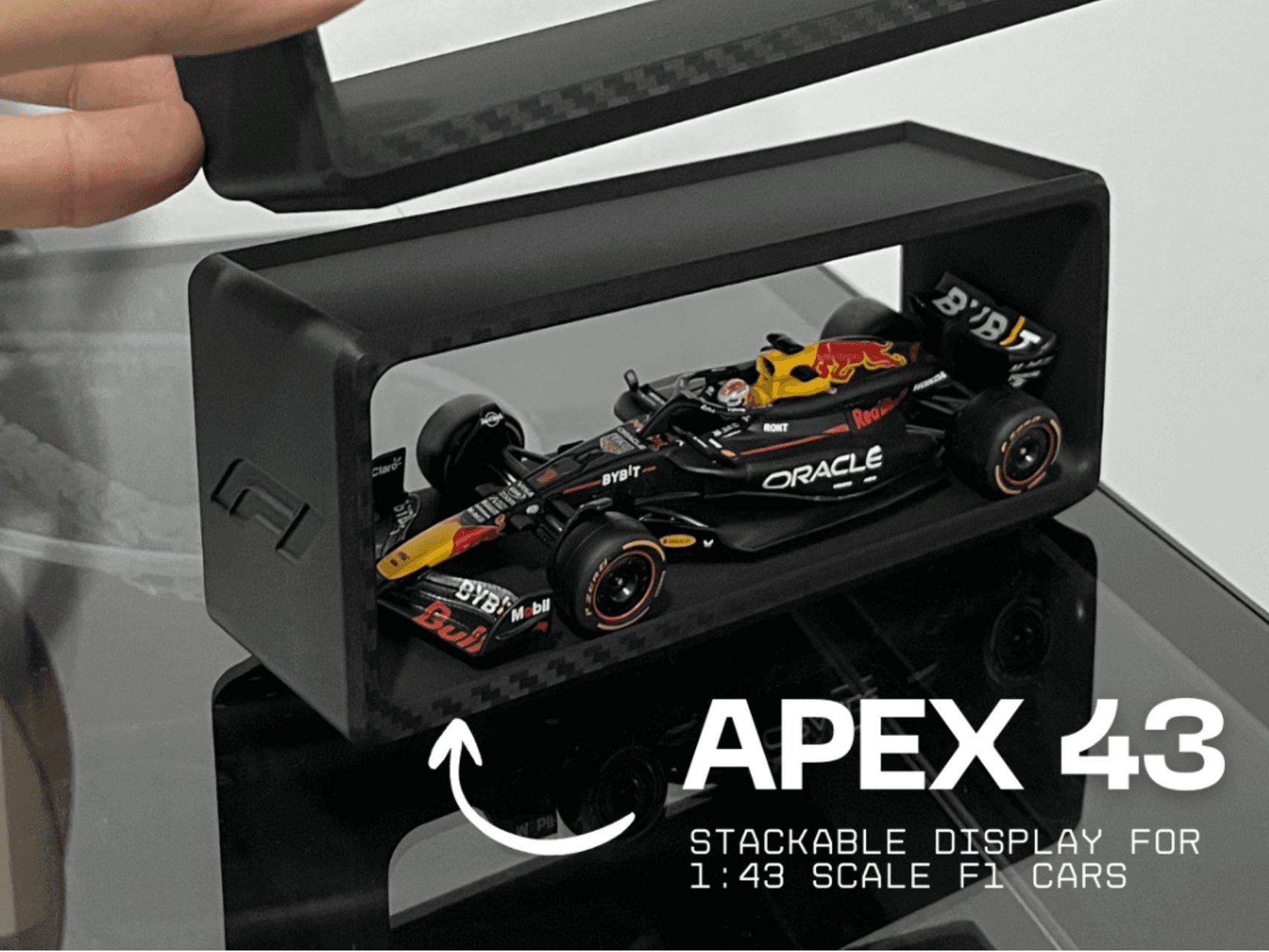 APEX43 · Stackable Display for 1:43 Scale F1 Cars