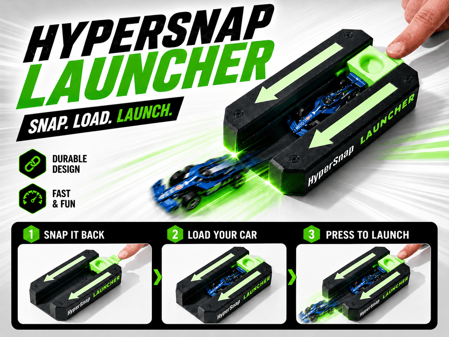 HyperSnap Launcher for toy cars