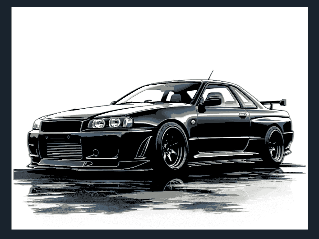 Hueforge - Nissan Skyline R34 Car Art 