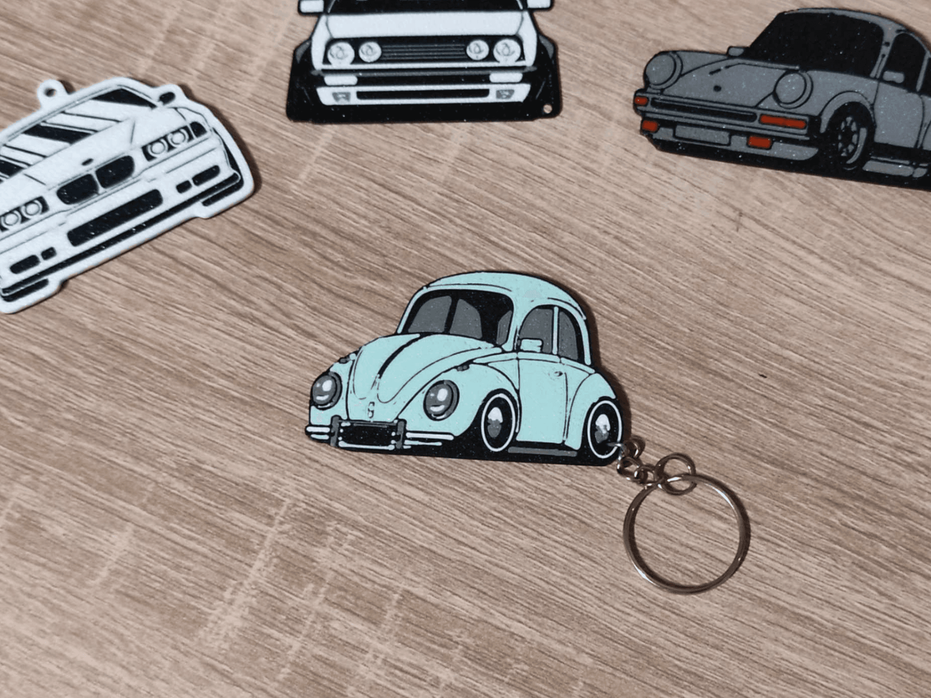 Tooned VW Bug keychain