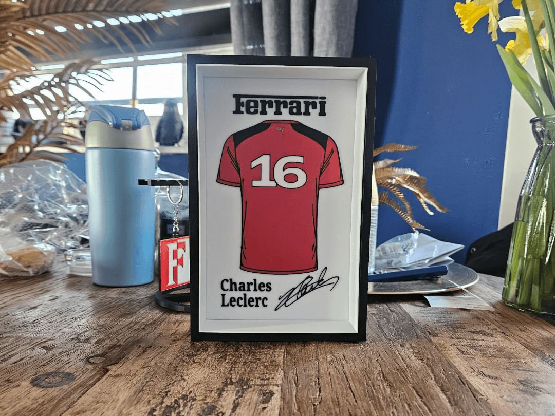 Ferrari Charles Leclerc jersey display