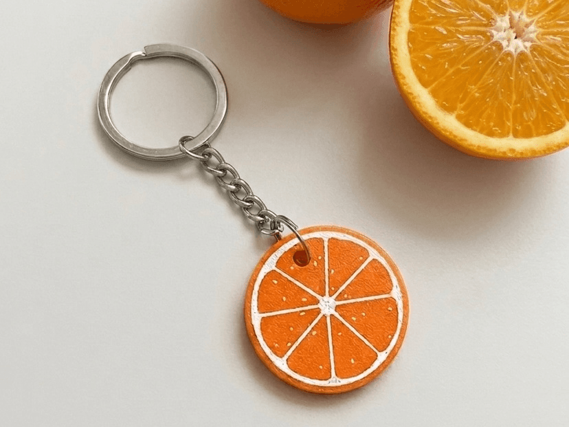 Orange fruit keychain