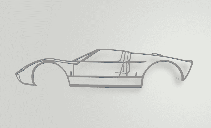 Ford GT 2D Wall Art silhouette