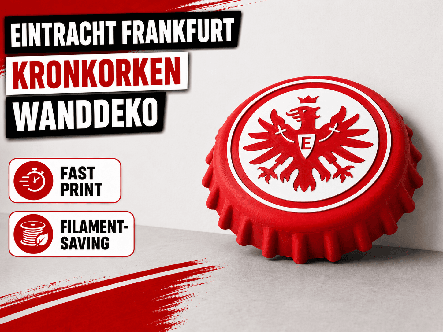 Eintracht Frankfurt Kronkorken – Wanddeko