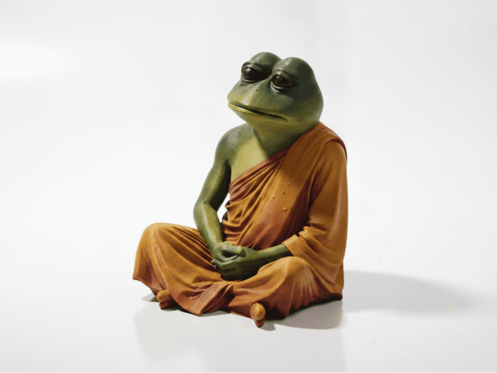Meditating Frog Statue Animal Figurine
