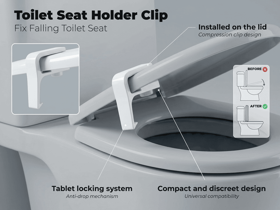 Toilet Seat Holder Clip | Fix Falling Toilet Seat