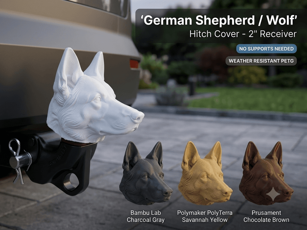 German Shepherd / Hitch Cover - 2" Receiver