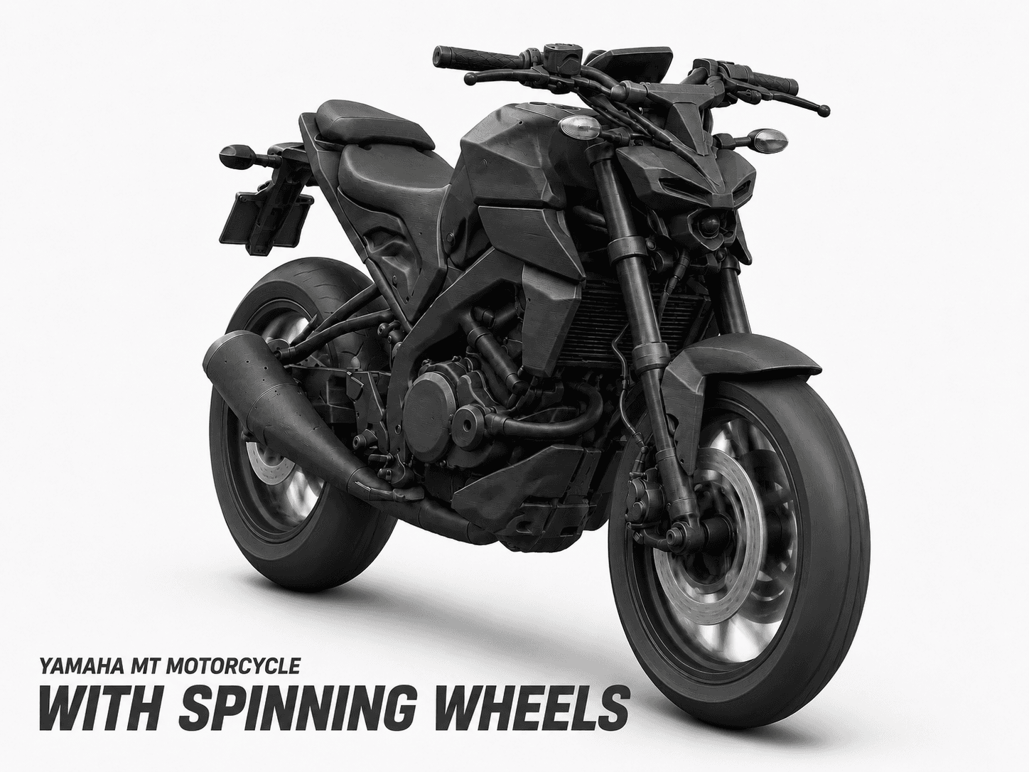 Sport Motorcycle with spinning wheels - Yamaha MT