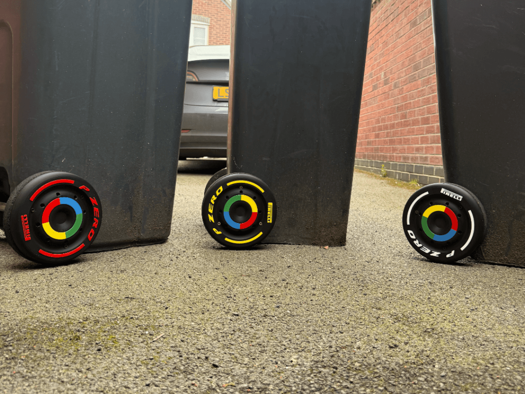 Uk wheely bin covers Mclaren F1 style  (8 inch)