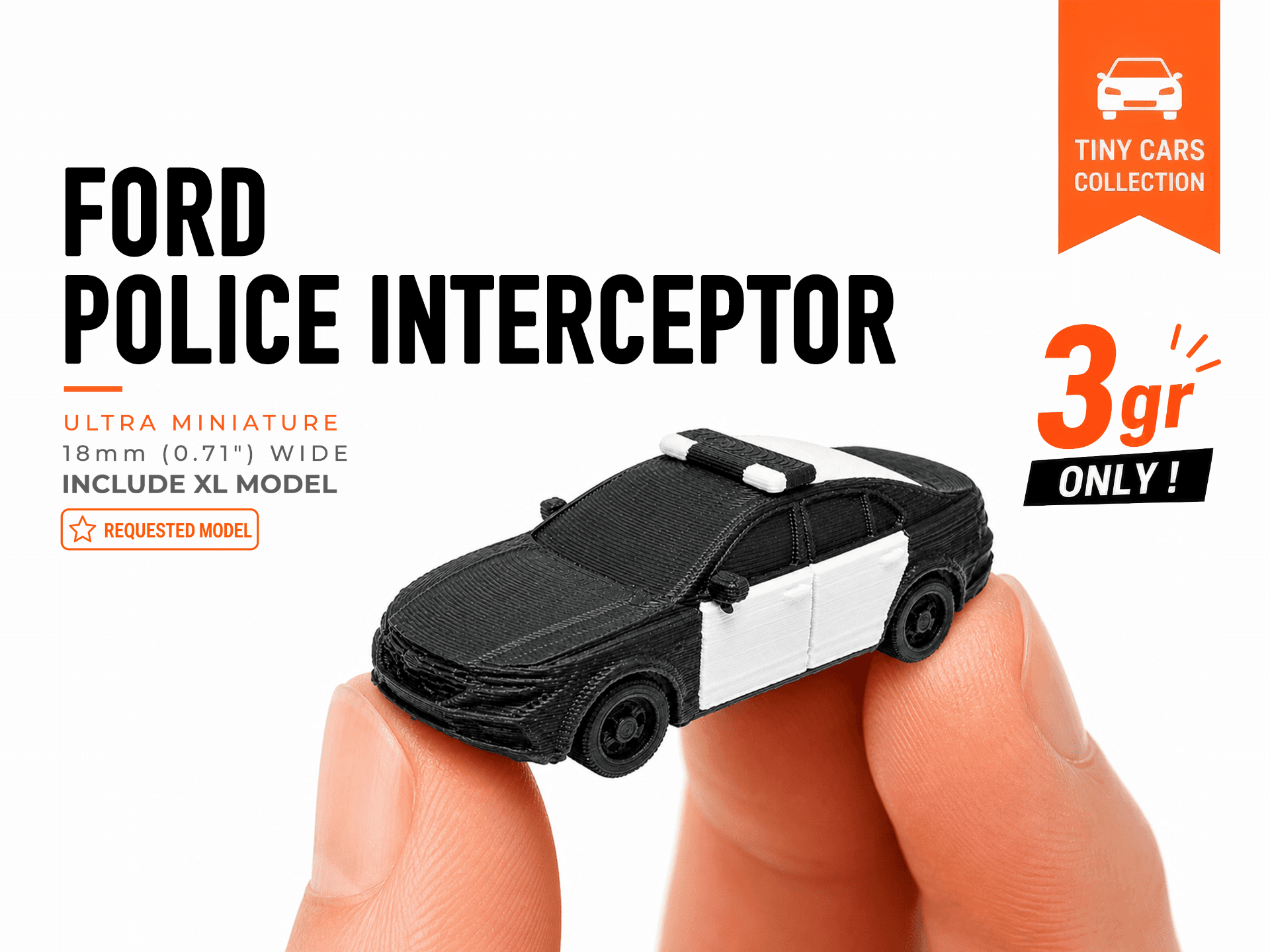 Tiny Ford Police Interceptor Sedan - Mini Cars