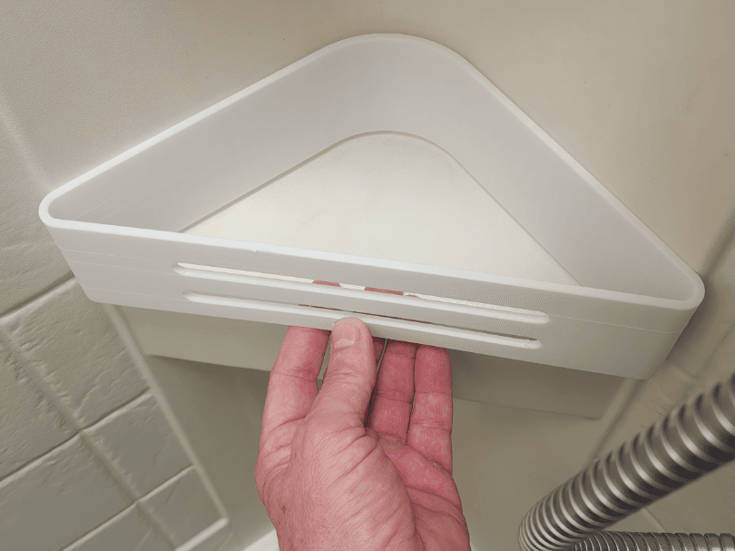 RV shower shelf bottle cage basket