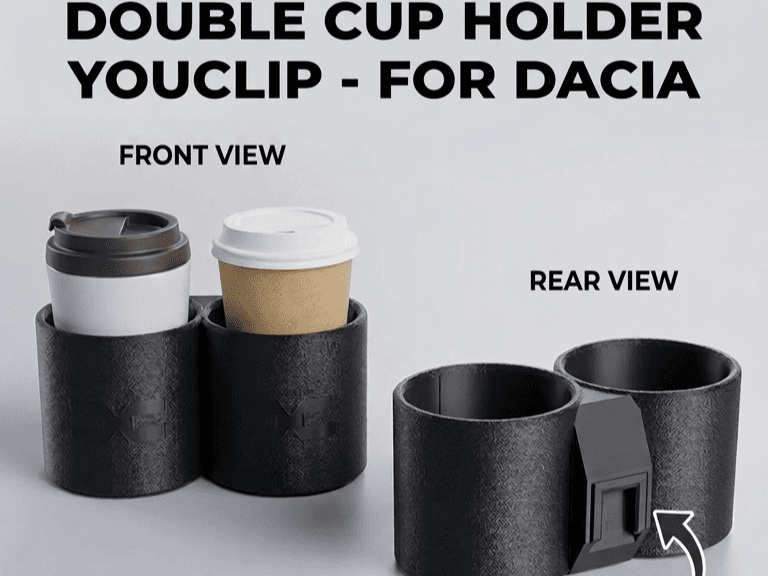 Double Cup Holder for Dacia (YouClip System)