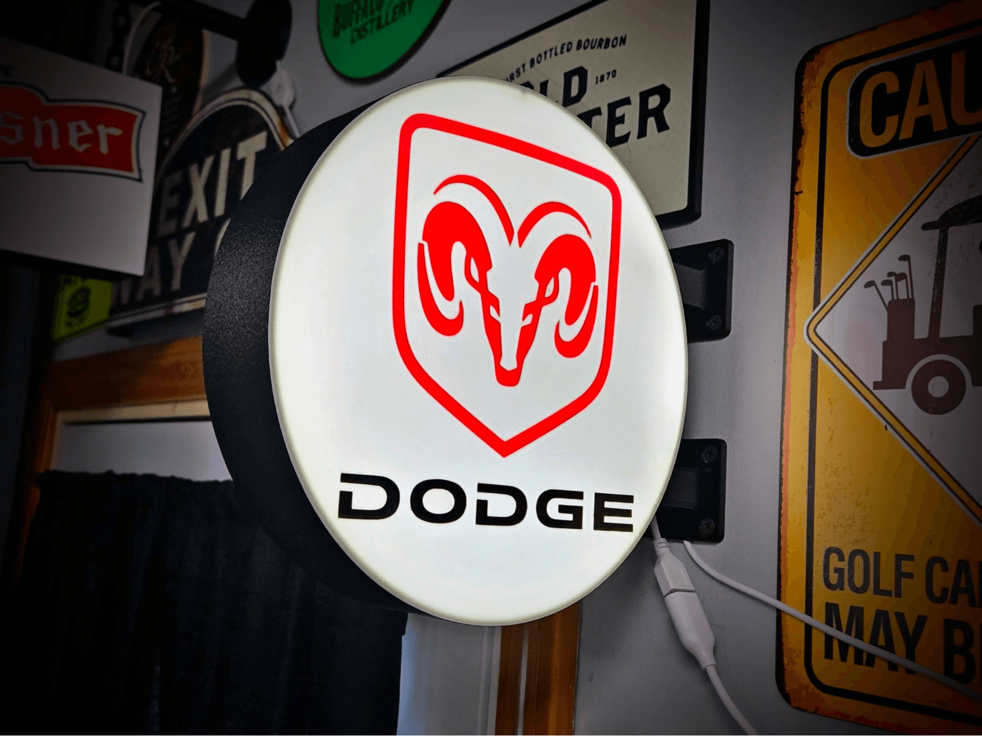 DODGE RAM TRUCKS - 2-Sided Gas Station Light Sign