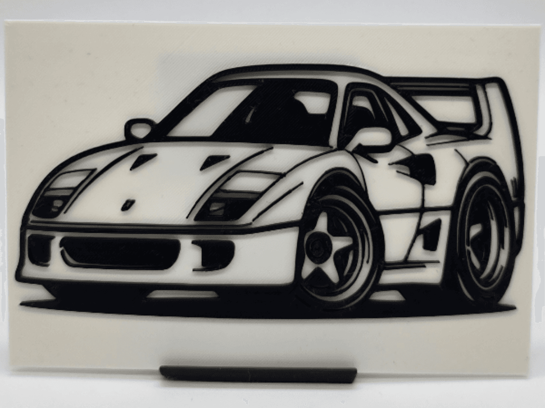 2D Wall Art Ferrari F40 TinyCar