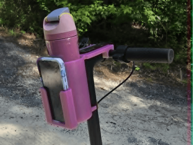 E Scooter drink holder, with & without phone mount