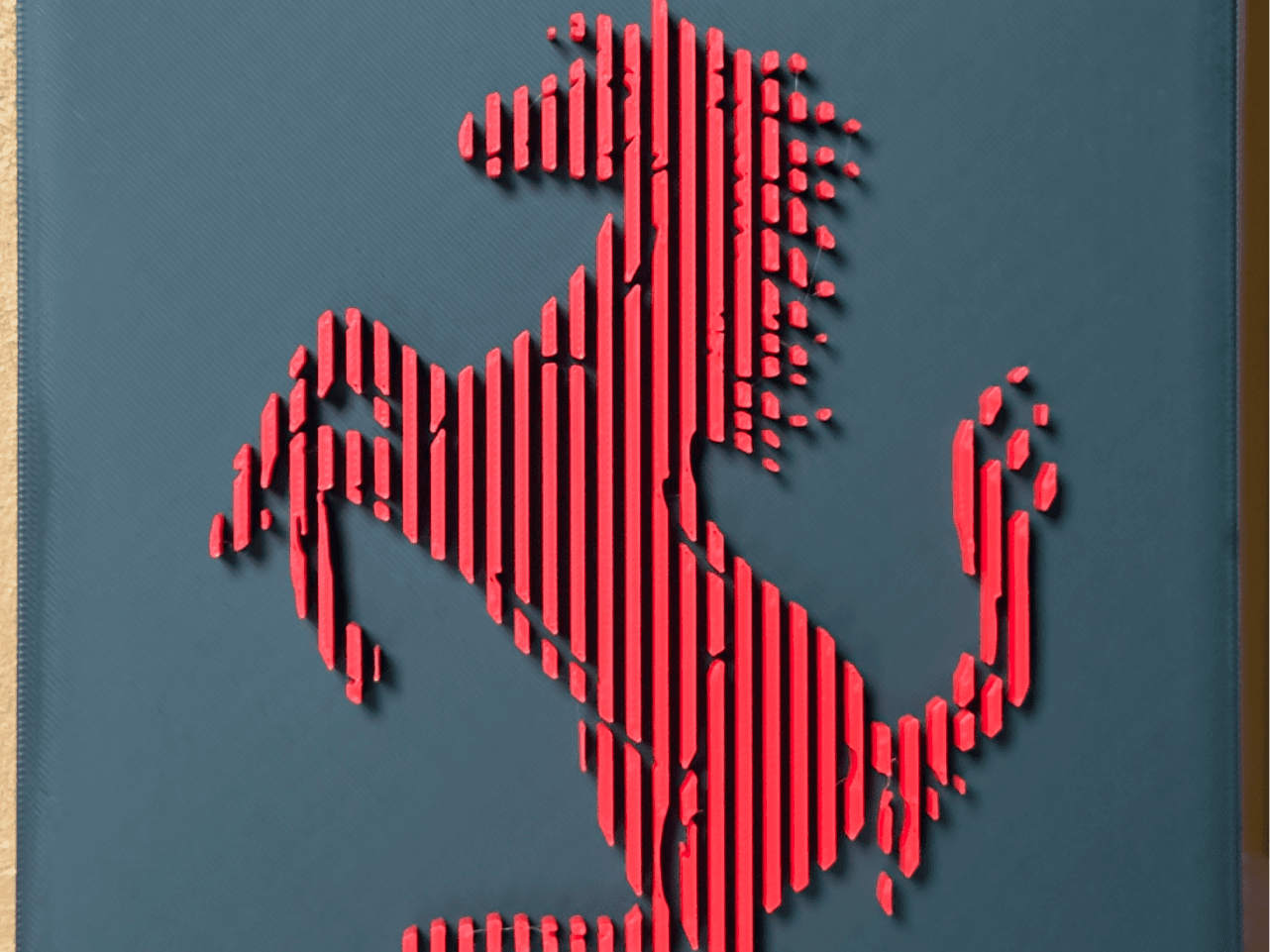 Scultura stratificata 3d Cavallino Ferrari