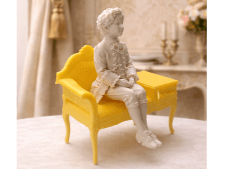Victorian Seated Boy Figurine Mini Dollhouse Scale