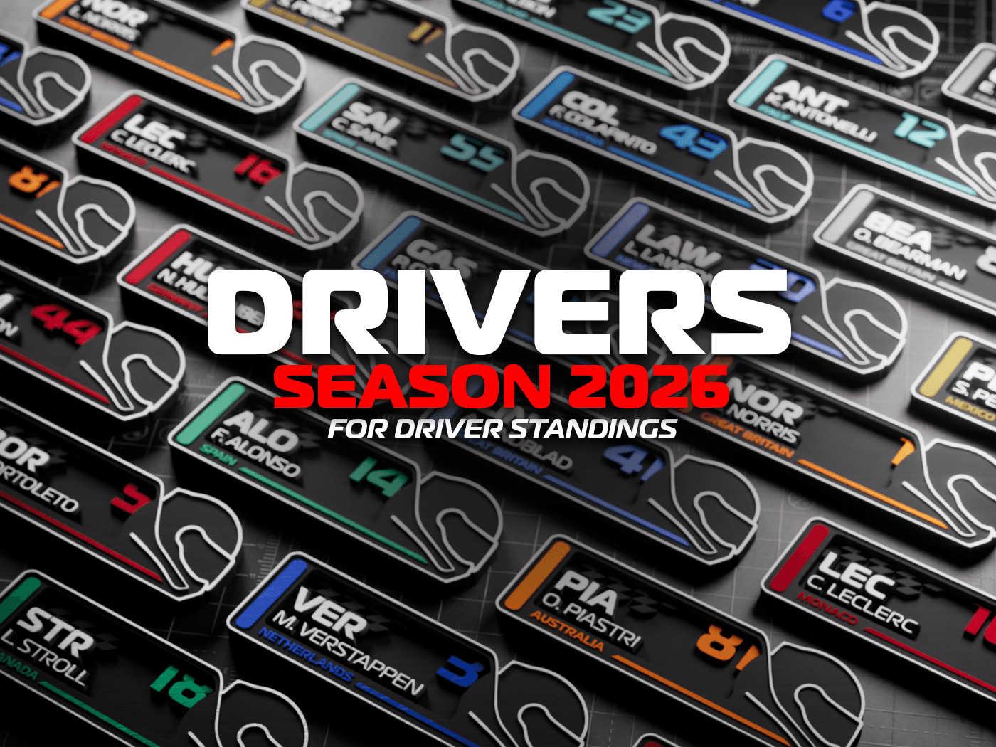 F1 2026 Driver Plates – Every Team