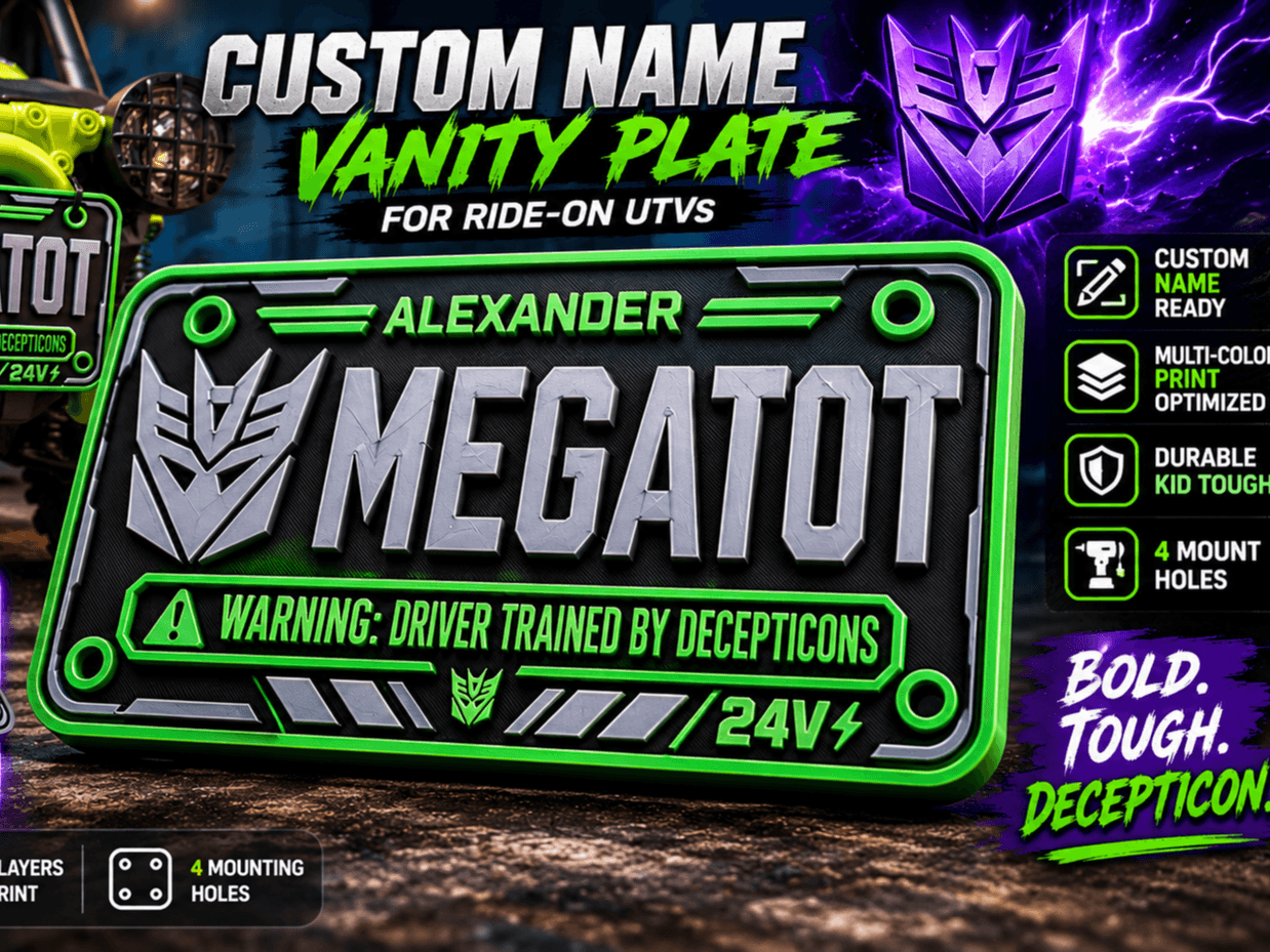 MEGATOT – Custom Ride-On UTV Vanity Plate