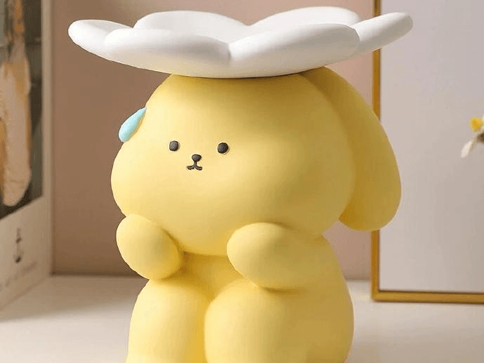 小狗莲花摆件