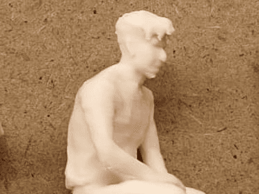 Seated Man Figure for Dioramas (Scalable)