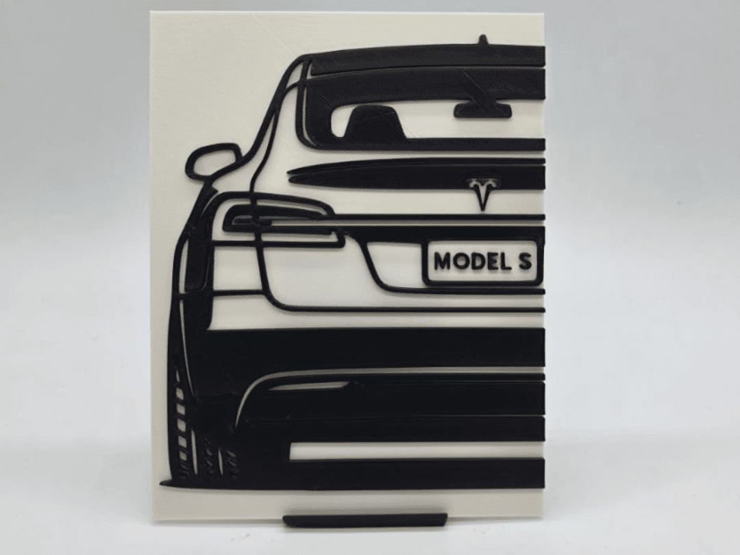 2D Wall Art Tesla Model S Facelift