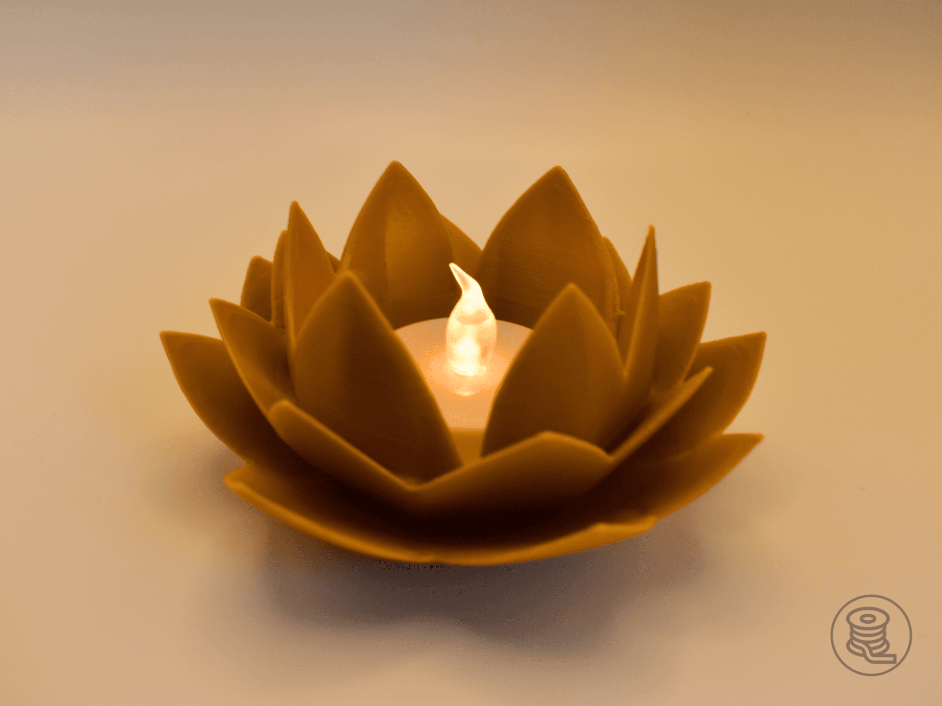 Golden Flower Tea Light Holder