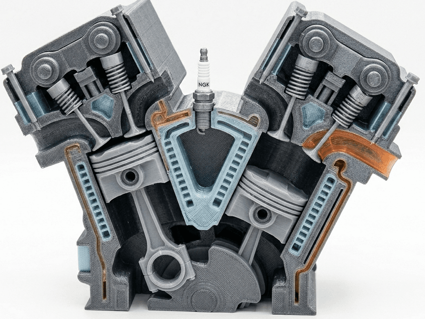 V6 Engine Mechanical Section Model