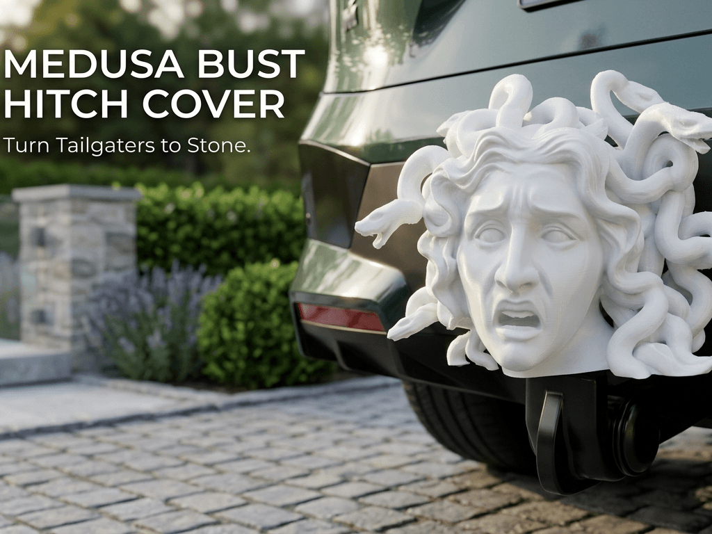 Medusa Bust Trailer Hitch Cover