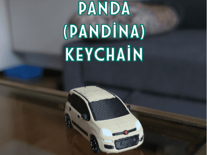 Fiat Panda (Pandina) Keychain (working wheels)