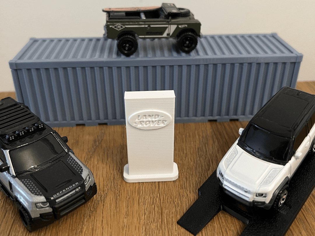 Land Rover sign 1/64 scale car diorama garage