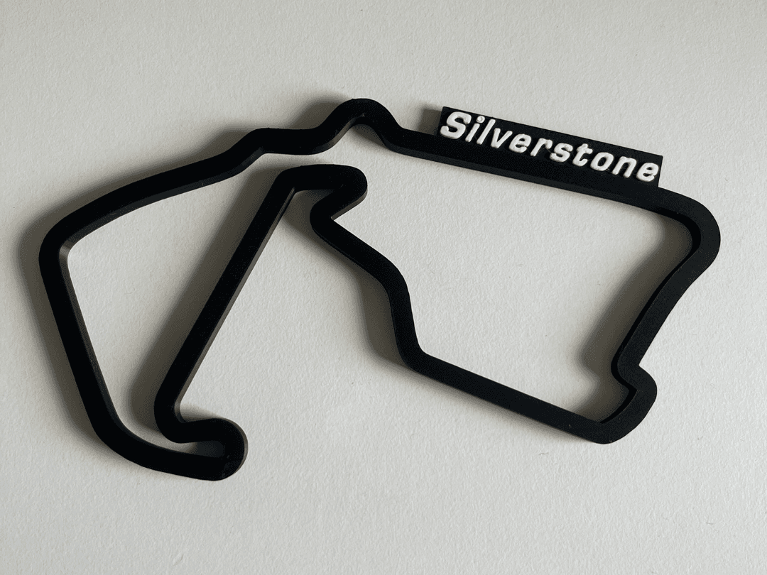 Silverstone F1 Track Wall / Desk Art (with Label)