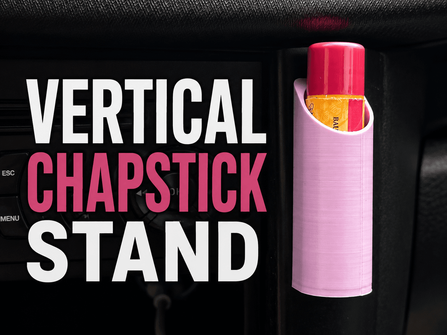 Vertical lip balm chapstick stand