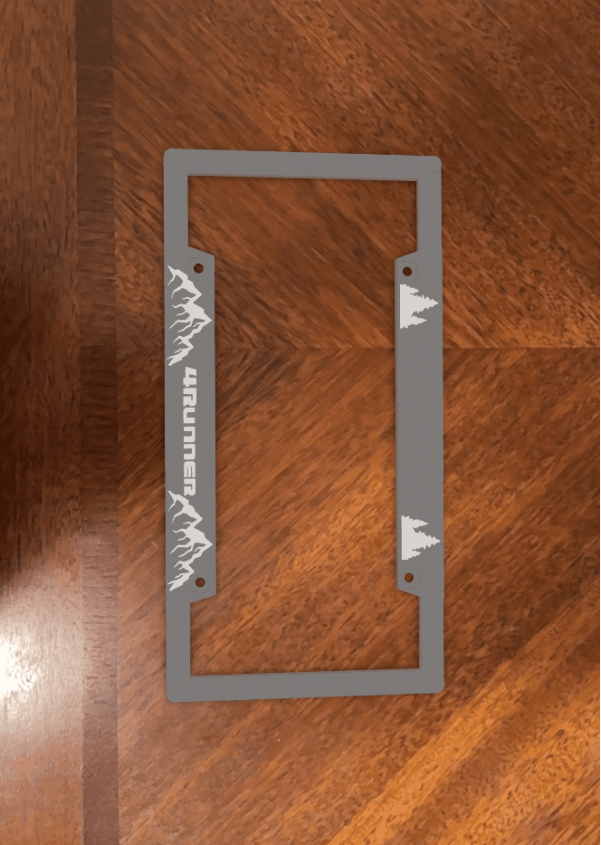 4Runner License Plate Frame w/ Mountains and Trees